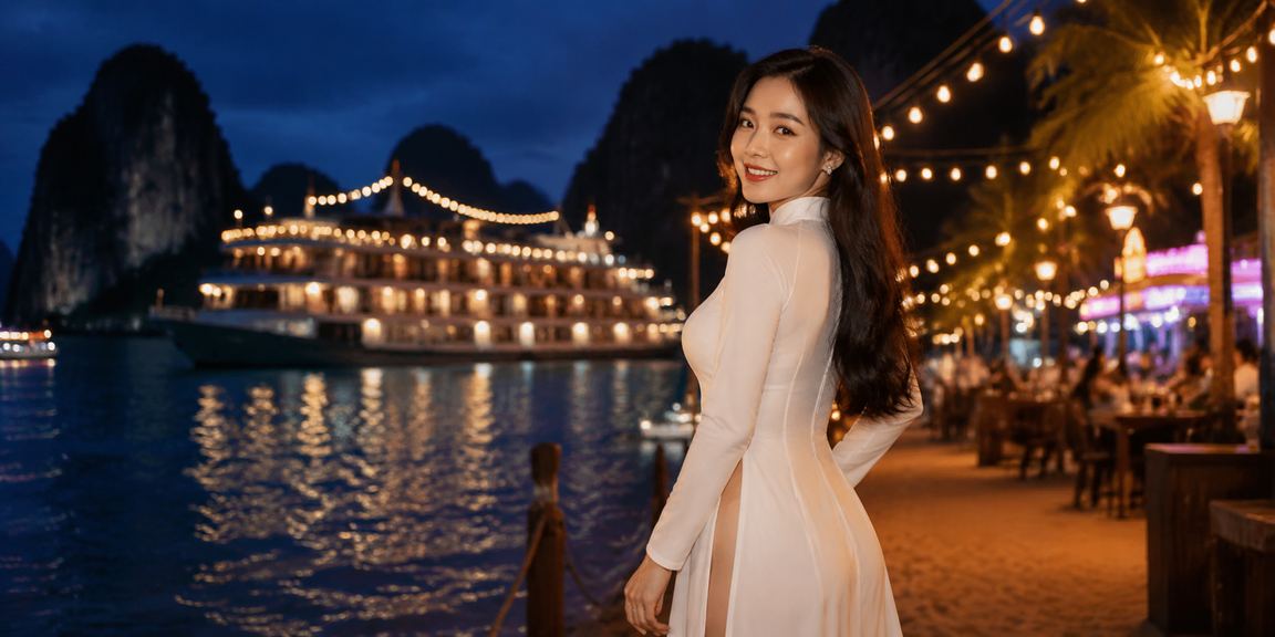 Du khách và người địa phương tại vịnh Hạ Long theo dõi kết quả thể thao