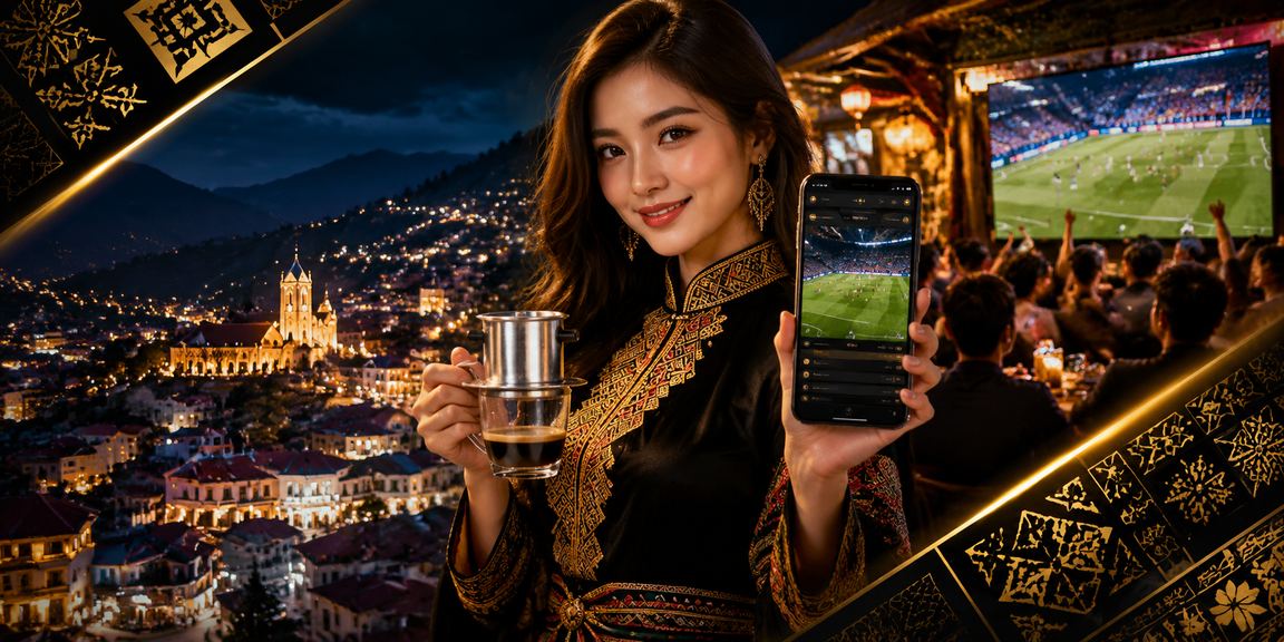Người hâm mộ xem bóng đá và đặt cược tại Sa Pa với điện thoại trên tay